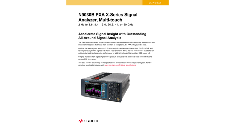 N9030B PXA X-Series Signal Analyzer, Multi-touch